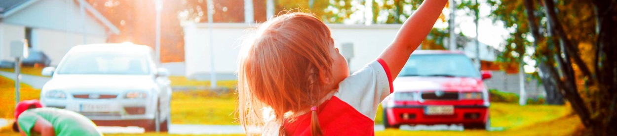 Photo of a girl playing in a park